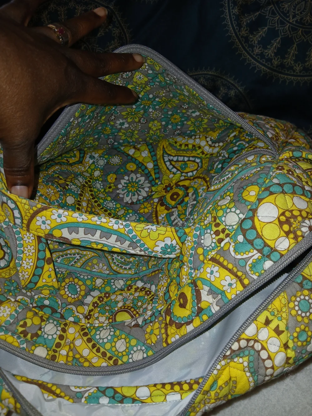 Vera Bradley Quilted Paisley Diaper Bag With Changing Pad